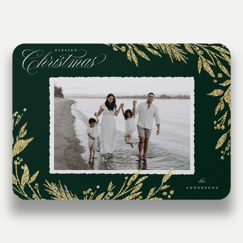 Shimmering Botanical Holiday Card