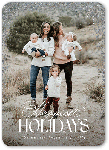 Sparkling Snowfall 5x7 White  Holiday Card