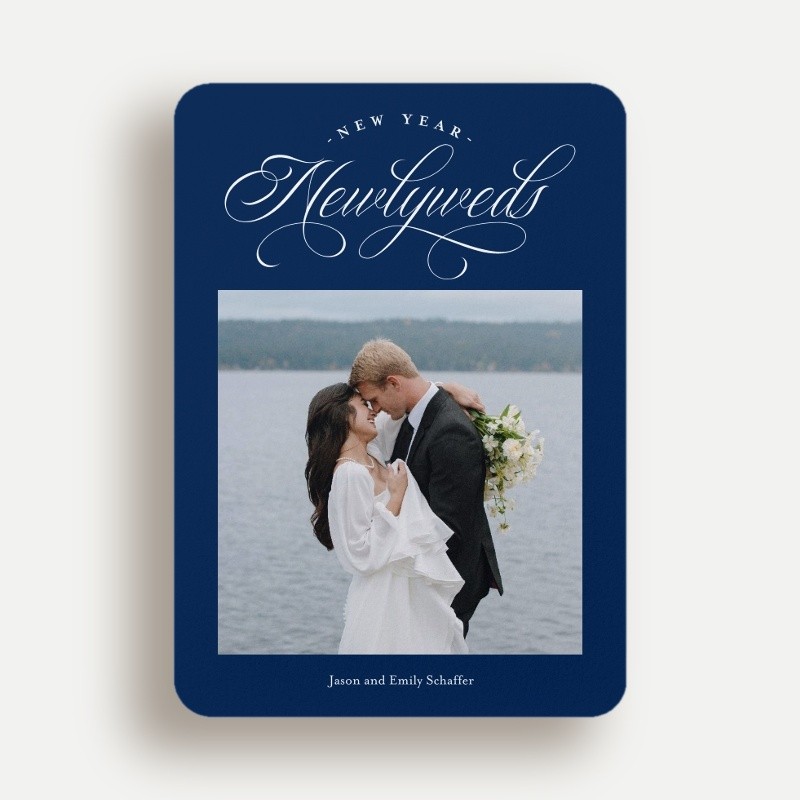 Flourished Newlyweds New Year's Card