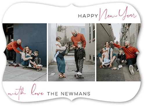 Casual Script 5x7 White  Holiday Card