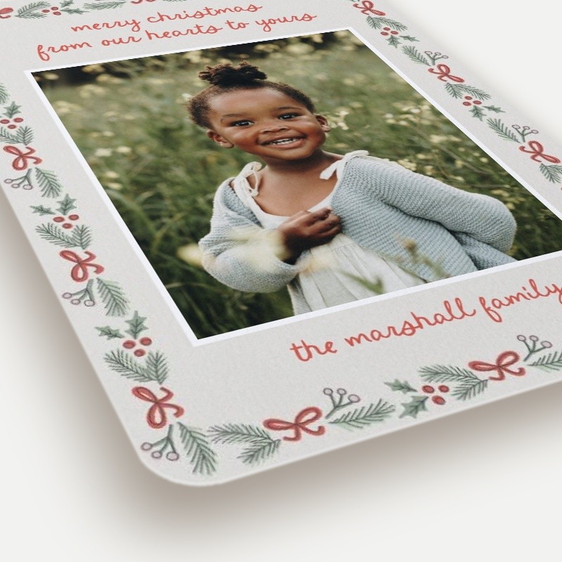 Festive Bow Border Holiday Card