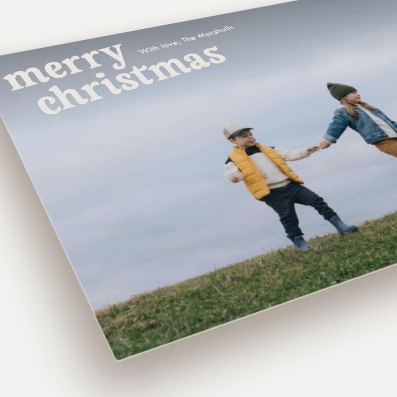 Tilted Greeting Holiday Card Tilted Greeting 5x7 Beige Holiday Card