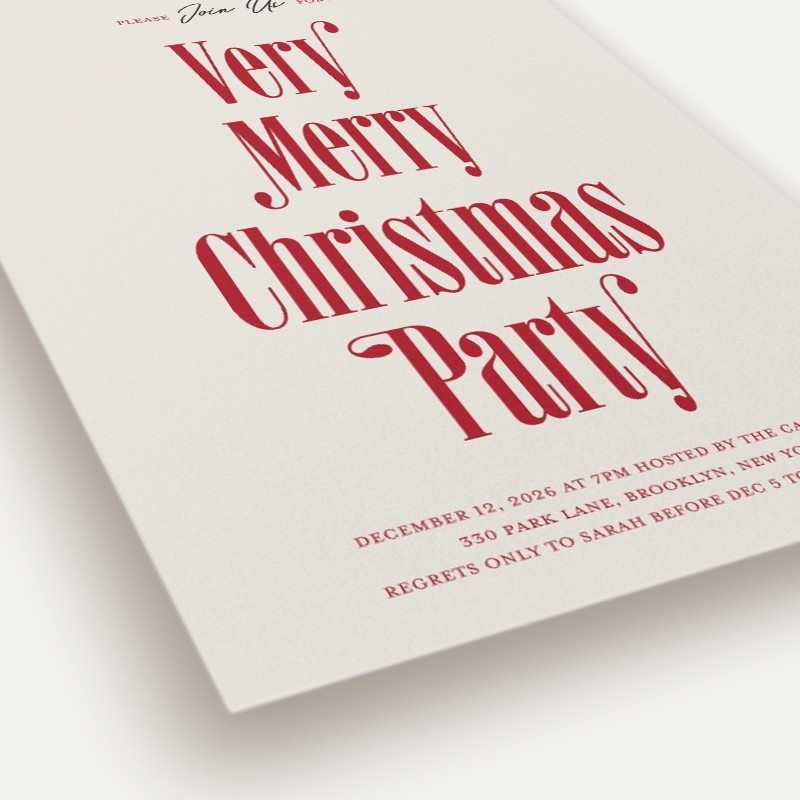 Retro Merry Holiday Invitation