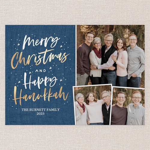 Glad Merry 5x7 Blue  Hanukkah Card