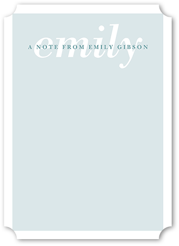 Personalized Note Cards: Simple Memo 5x7 Flat Blue Signature Smooth Cardstock Ticket Shutterfly