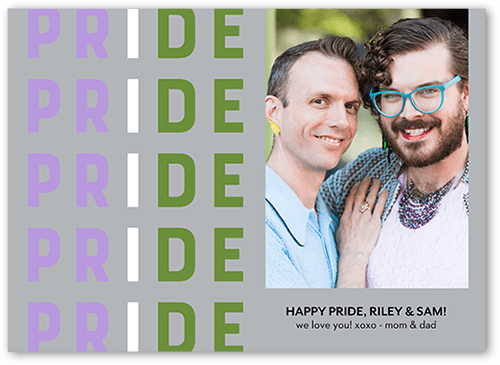 Genderqueer Flag 5x7 Gray  Pride Card