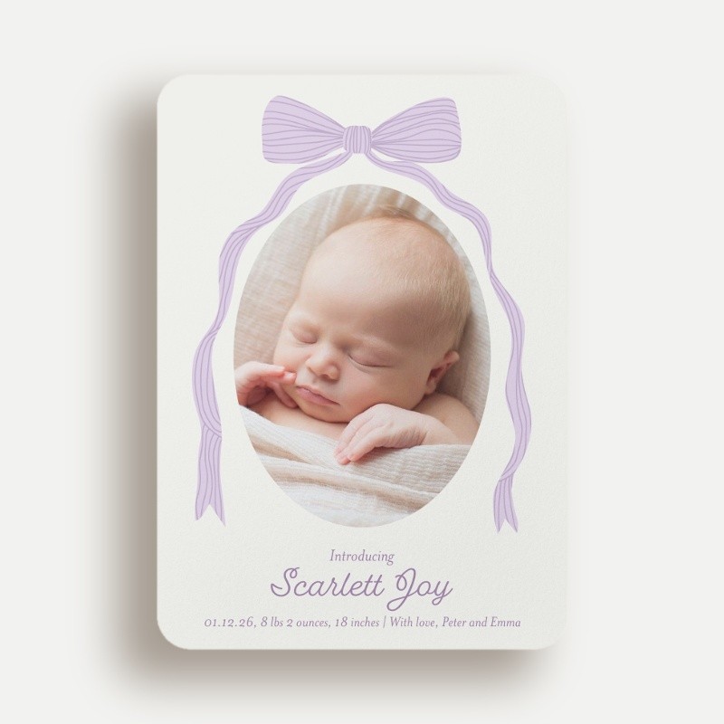 Sweet Bow Birth Announcement