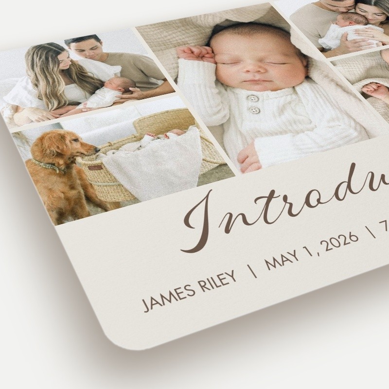 Softly Introducing Birth Announcement