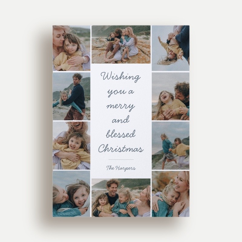 Script Wishes Grid Religious Christmas Card