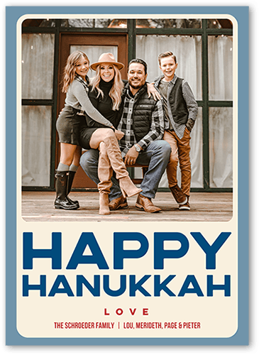 Vintage Joyous 5x7 White  Holiday Card