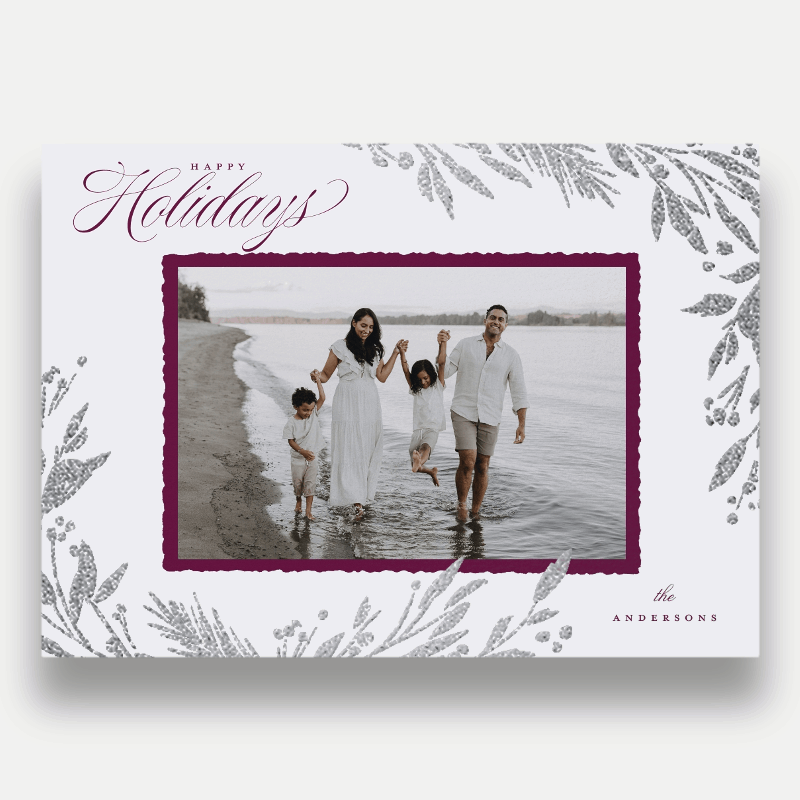 Shimmering Botanical Holiday Card