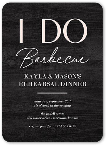 Black Rehearsal Dinner Invitation