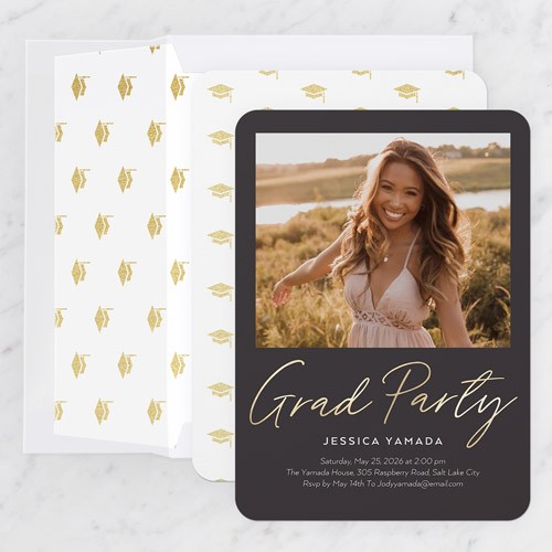 grad party cards Open House Graduation Invitation FSC certified. Luminous Occasion Graduation Invitation