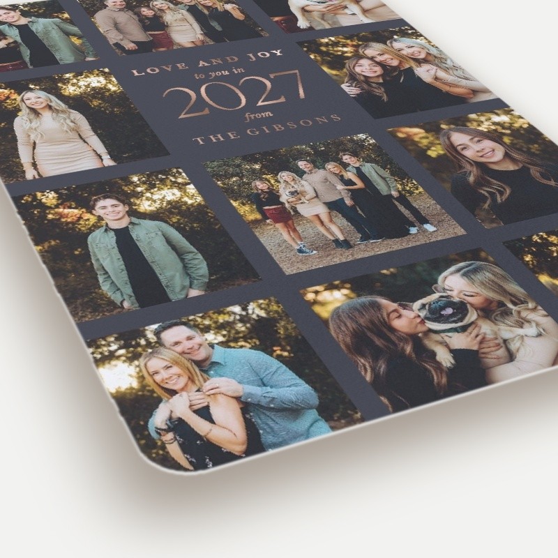 Modern Grid Gallery New Year's Card