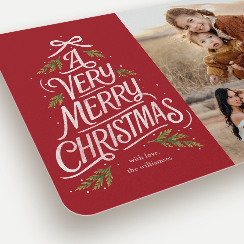 Typographic Tree Christmas Card