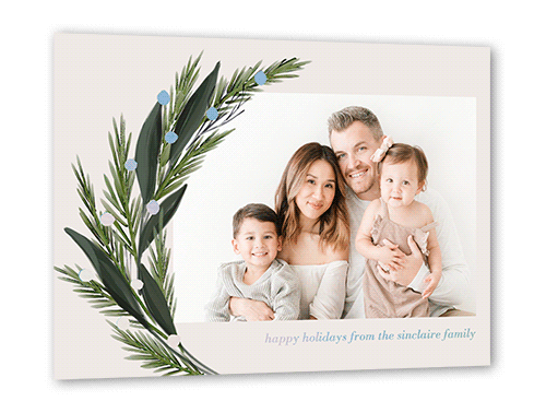 Fresh Pine 5x7 Gray  Holiday Card