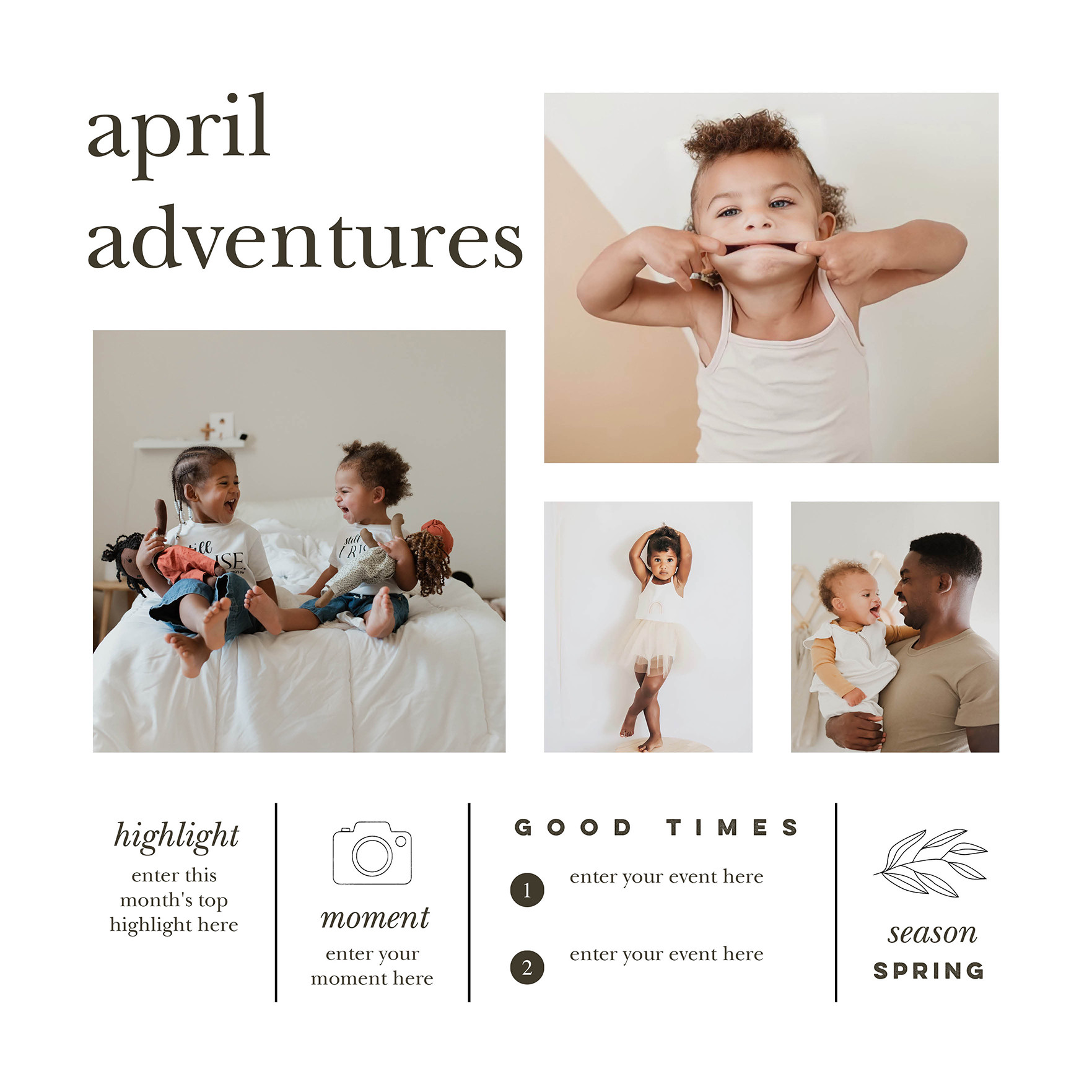 Modern Year In Review Gallery Calendar 12x12 undefined  Wall Calendar