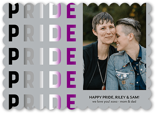 Asexual Flag 5x7 Gray  Pride Card