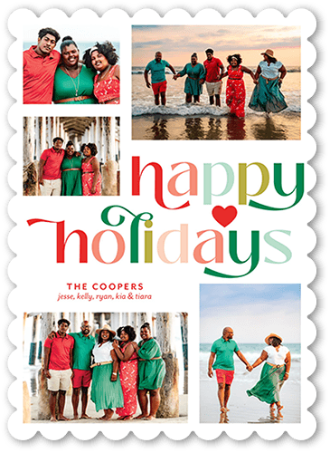 Lighthearted Lettering 5x7 White  Holiday Card