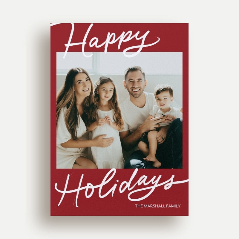 Matte Red Holiday Card