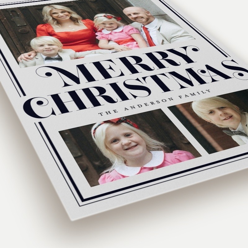 Curly Serif Border Holiday Card