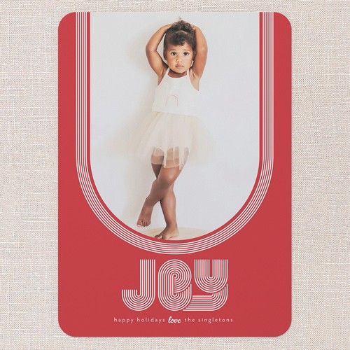 Groovy Greeting 5x7 Red  Holiday Card