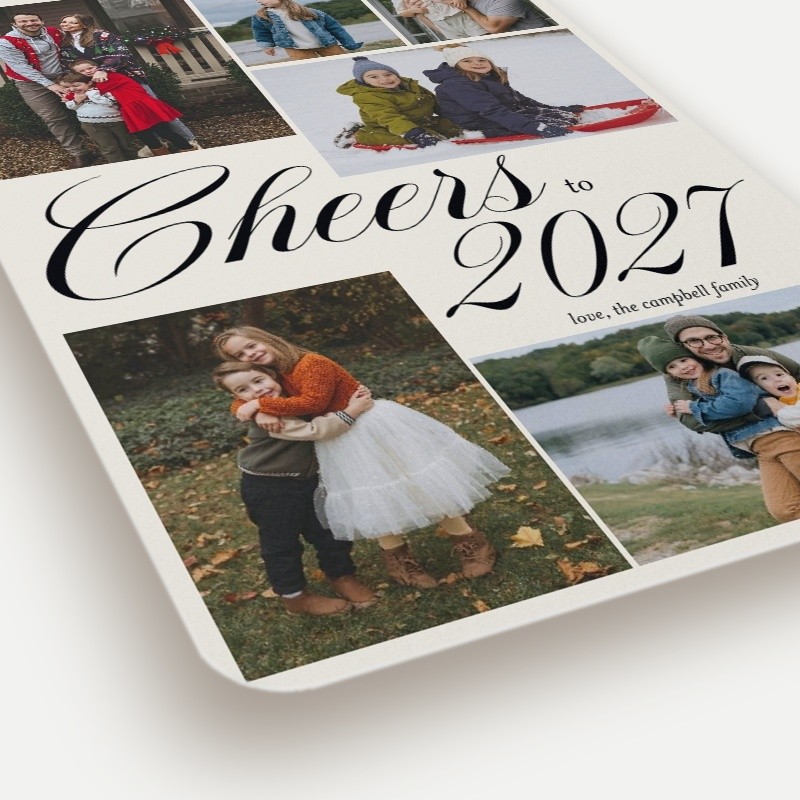 Grand Cheers Script New Year's Card