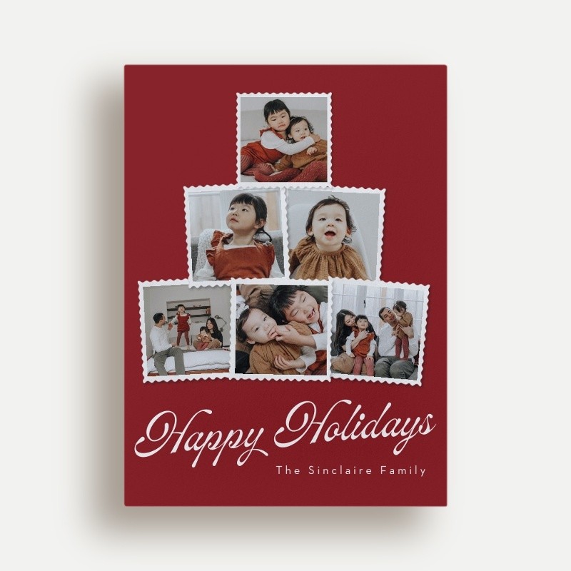Photo Tree Stack Holiday Card