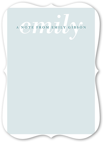 Personalized Note Cards: Simple Memo 5x7 Flat Blue Pearl Shimmer Cardstock Bracket Shutterfly