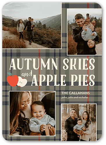 Autumn Skies 5x7 Blue  Thanksgiving Card