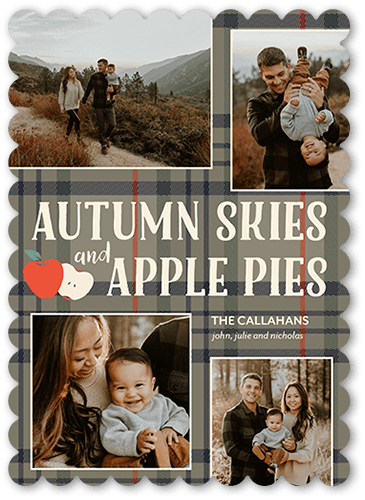 Autumn Skies 5x7 Blue  Thanksgiving Card