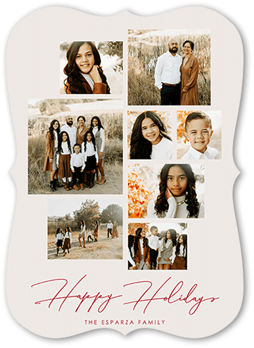 Center Lattice 5x7 Beige  Holiday Card