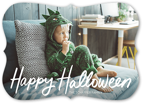 Happily Handwritten 5x7 White  Halloween Card