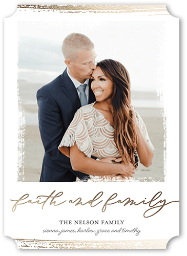 Brushed Barrier 5x7 White  Holiday Card