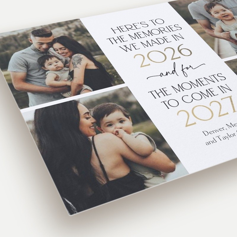 Memorable Memories New Year's Card Memorable Memories 5x7 White New Year's Card