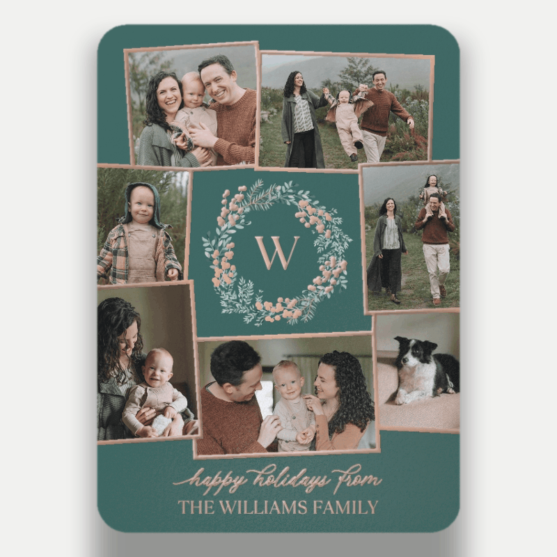 Wreath Monogram Holiday Card
