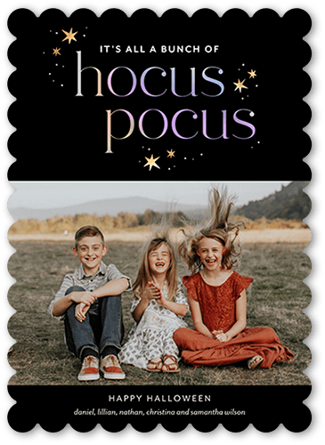 Hocus Pocus 5x7 Black  Halloween Card