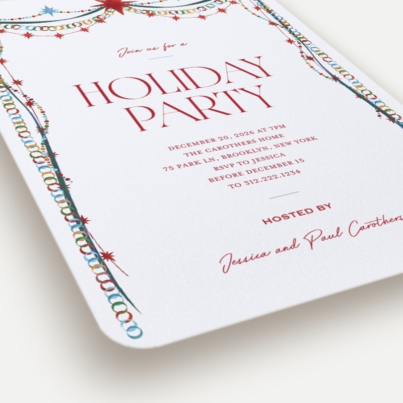 Colorful Paper Holiday Invitation