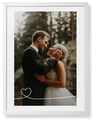 Framed Prints: Heart Line Art White Contemporary Frame White Top Mat 24x36 White 1 Photo Shutterfly