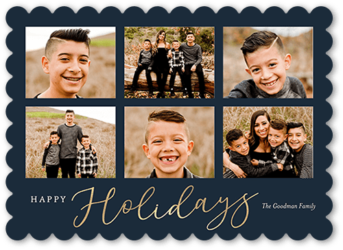 Gleeful Gallery 5x7 Blue  Holiday Card