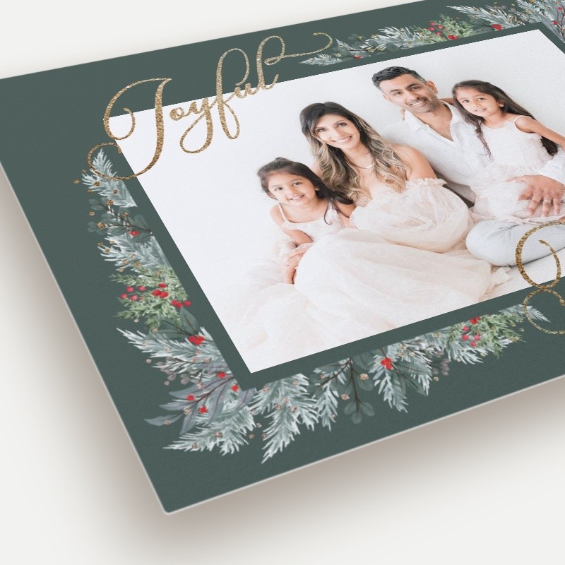 Wrapped Botanicals Holiday Card Wrapped Botanicals 5x7 Green Holiday Card
