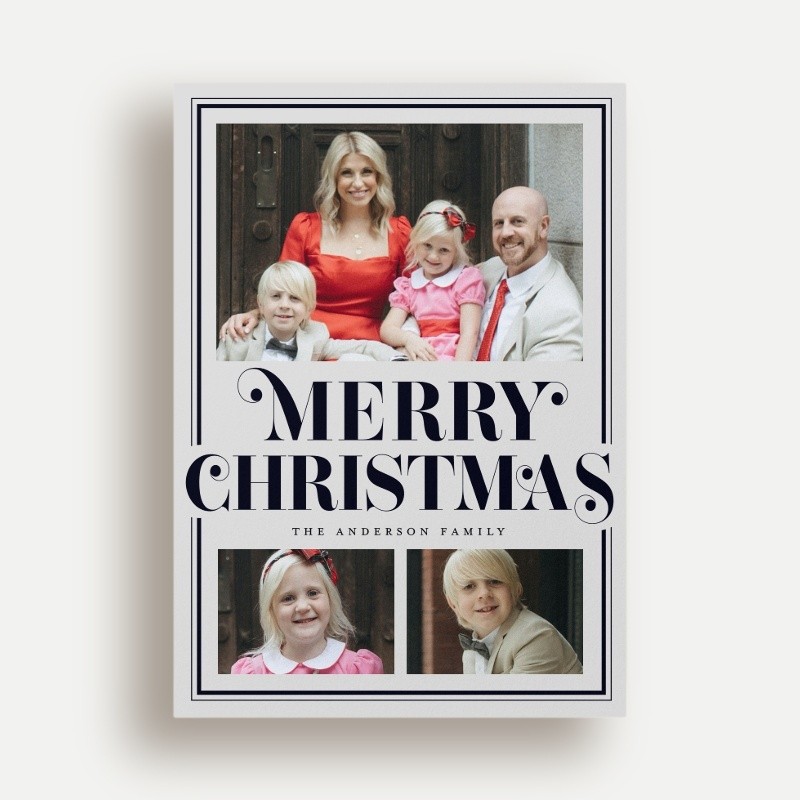Curly Serif Border Holiday Card