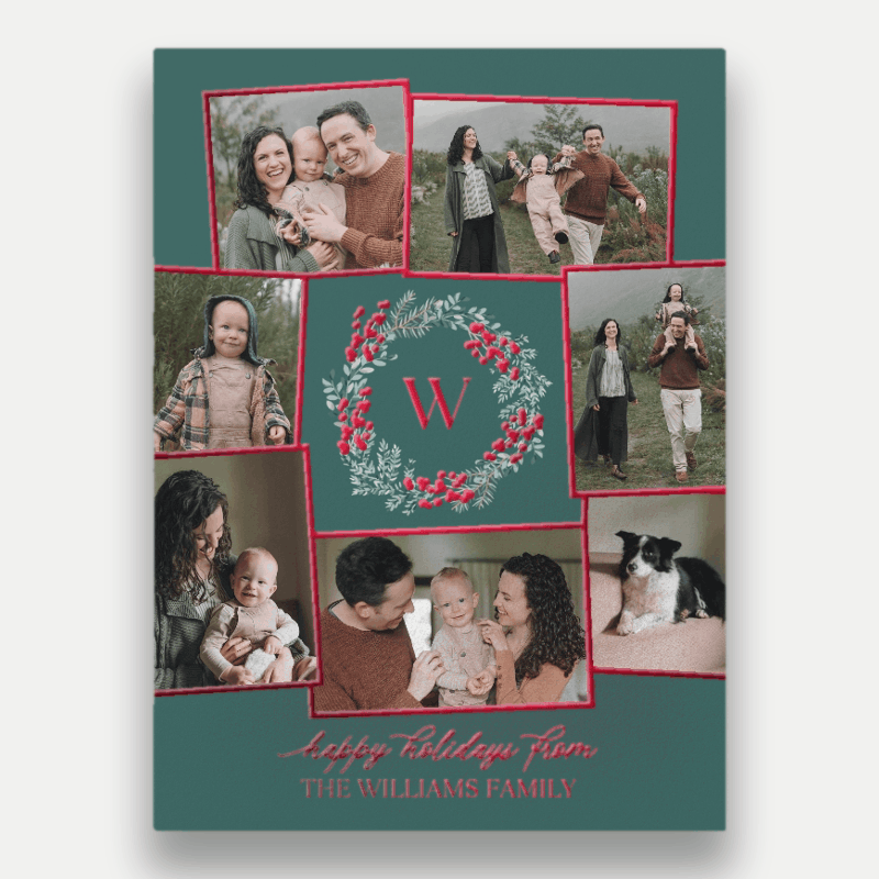Wreath Monogram Holiday Card