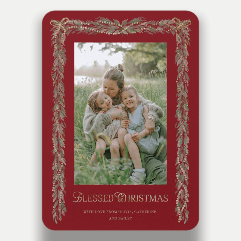 Bow Garland Holiday Card