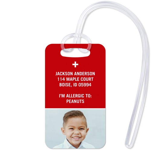 Hello Allergies Kid 2x3 Red  Luggage Tag