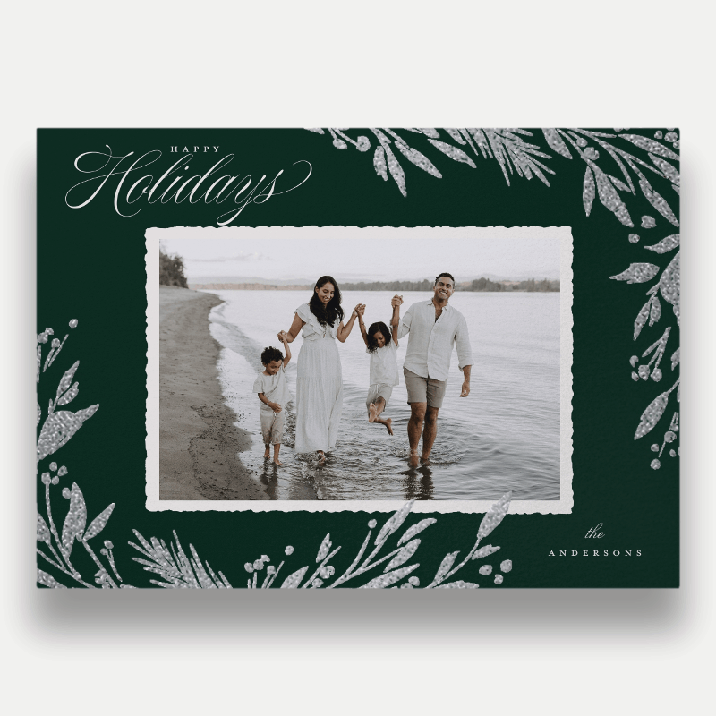 Shimmering Botanical Holiday Card