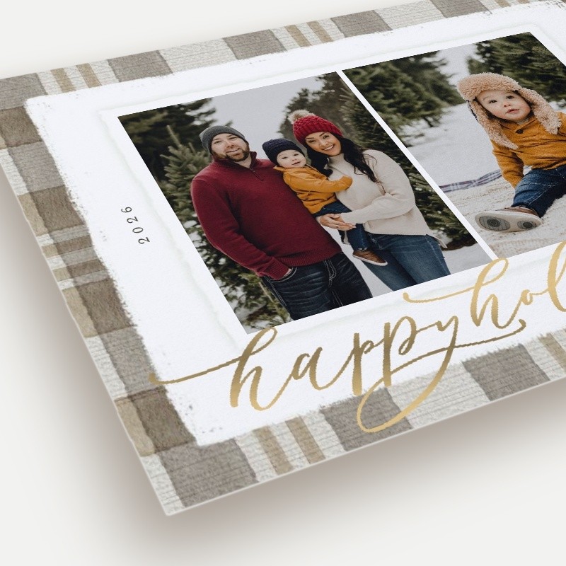 Signed Plaid Holiday Card