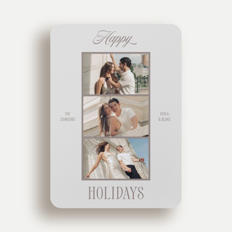 Photo Strip Trio Holiday Card