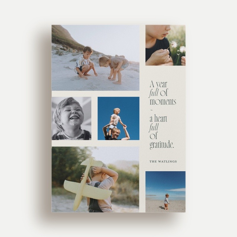 Grid Gratitude New Year's Card Grid Gratitude 5x7 Green New Year's Card