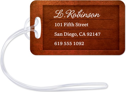 Well Traveled Mr & Mrs 2x4 Brown  Luggage Tag